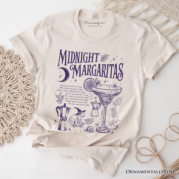 Midnight Margaritas Halloween T-Shirt, Whimsical Tee for Drinking Witches