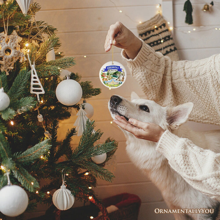 Artistic Arkansas State Themes and Landmarks Christmas Ornament Ceramic Ornament OrnamentallyYou 