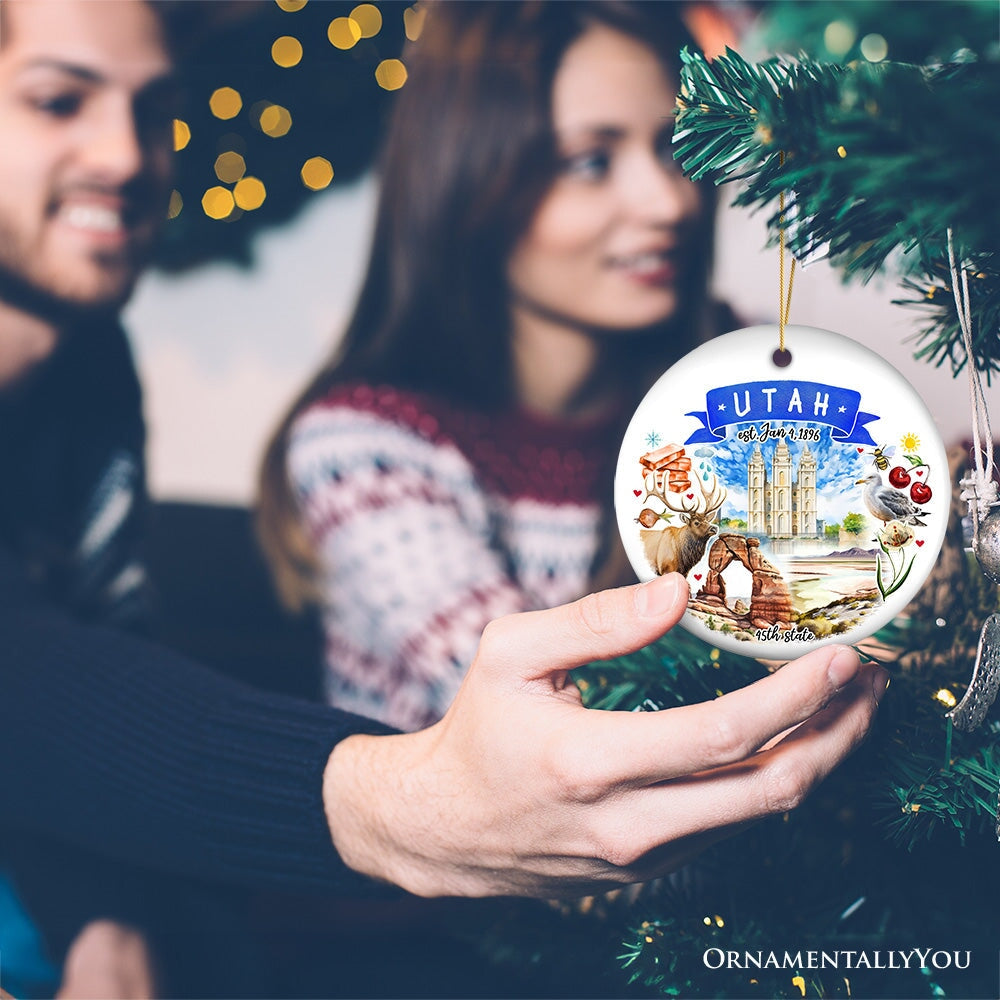 Artistic Utah State Themes and Landmarks Christmas Ornament Ceramic Ornament OrnamentallyYou 