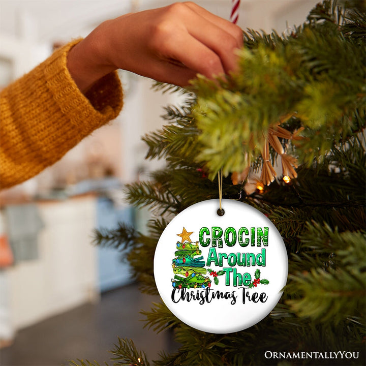 Crocin’ Around The Christmas Tree Joyfully Funny Christmas Ornament Ceramic Ornament OrnamentallyYou 