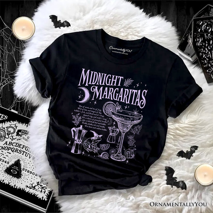 Midnight Margaritas Halloween T-Shirt, Whimsical Tee for Drinking Witches T-Shirts OrnamentallyYou Black XS 