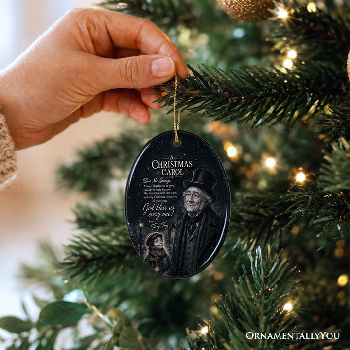 A Christmas Carol God Bless Us Every One Ornament, Charles Dickens Holiday Story Tree Decor