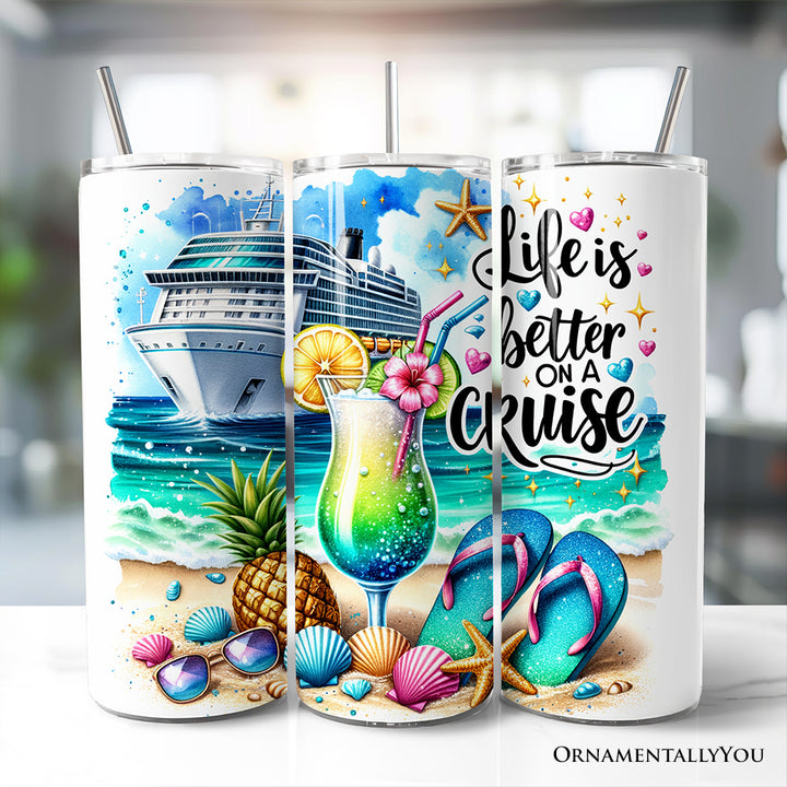 Cruise Trip 20oz Personalized Tumbler With Lid and Stainless Steel Straw, Family Vacation Travel Mug Gift