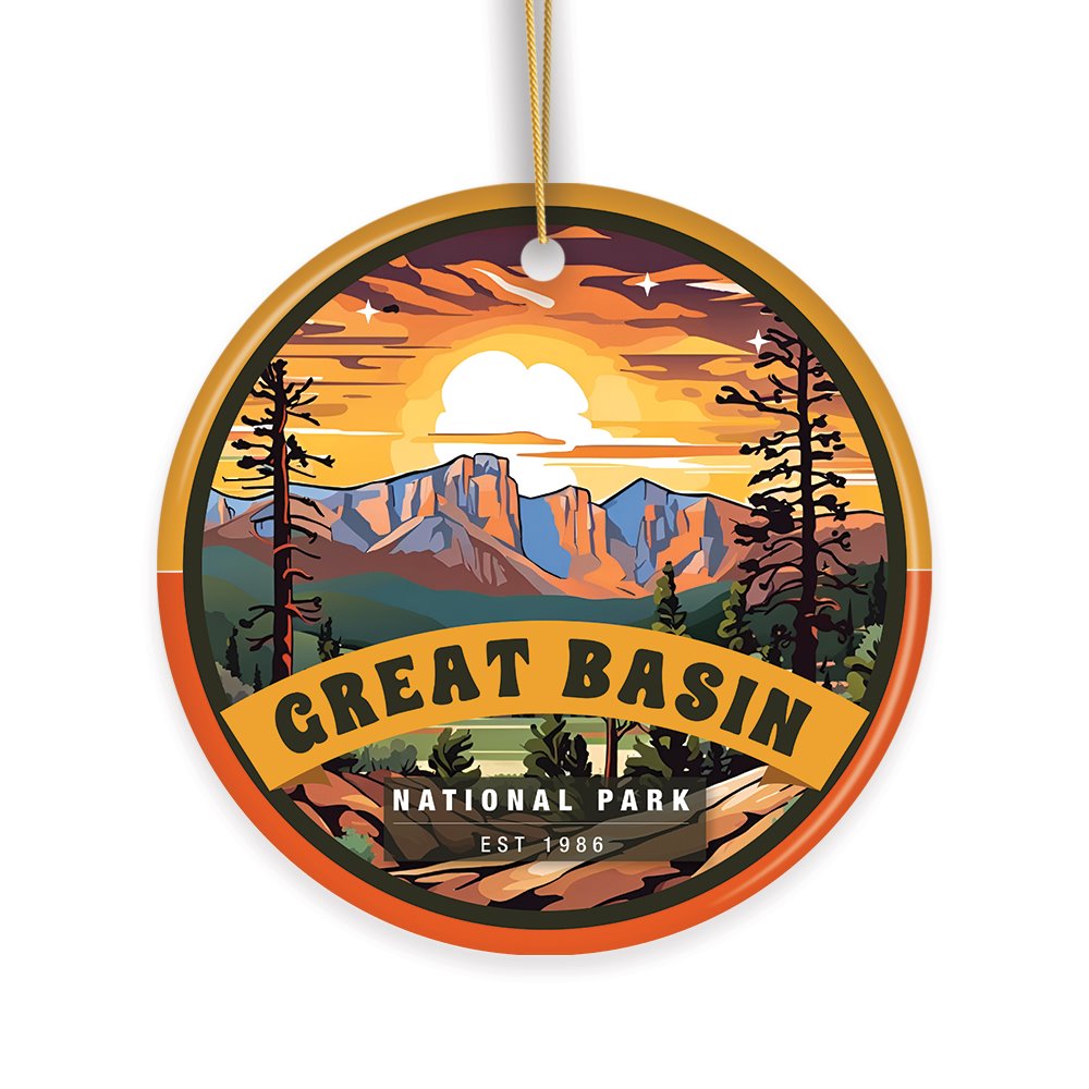 Great Basin National Park Retro Ornament, Nevada Traveler Souvenir and Gift Ceramic Ornament OrnamentallyYou 