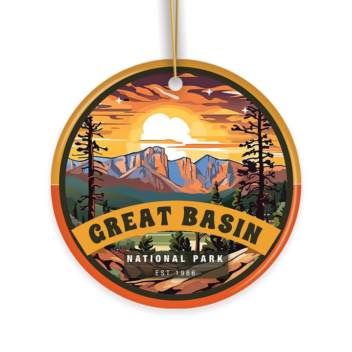 Great Basin National Park Retro Ornament, Nevada Traveler Souvenir and Gift Ceramic Ornament OrnamentallyYou 