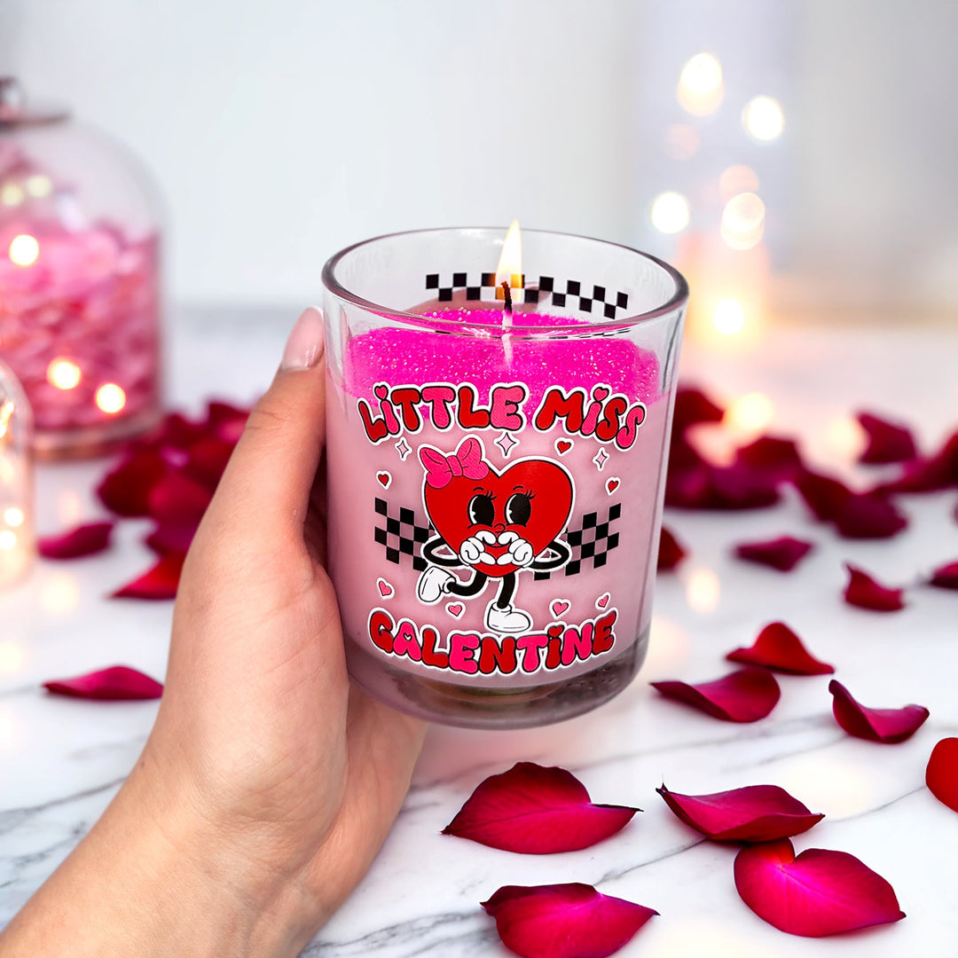 Little Miss Galentine Candle, Single Women Pink Valentine's Day Gift Candles OrnamentallyYou 