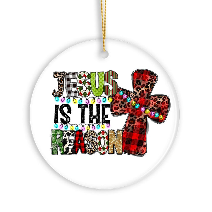 Jesus is the Reason Christmas Ornament, Holy Nativity Remembrance Keepsake Ceramic Ornament OrnamentallyYou 