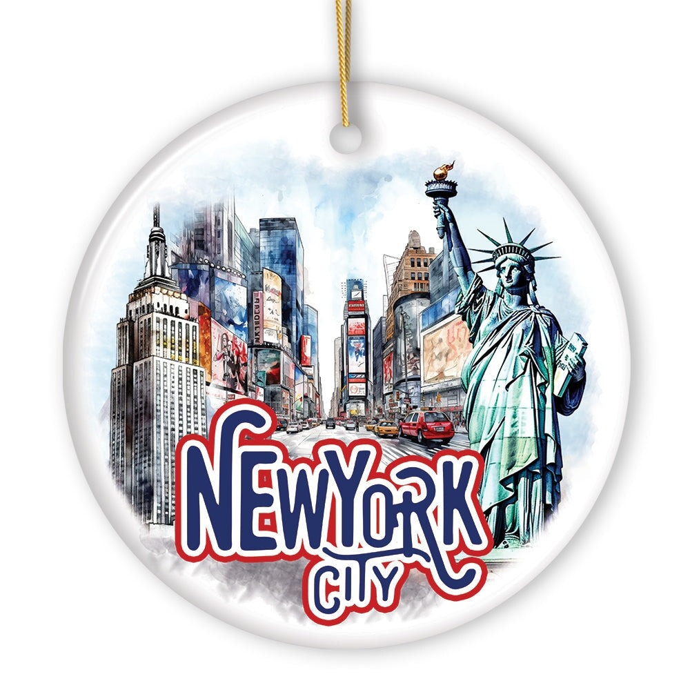 Handmade Artistic New York City Ornament Ceramic Ornament OrnamentallyYou 