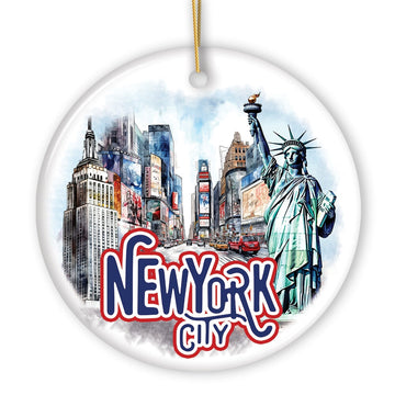Handmade Artistic New York City Ornament Ceramic Ornament OrnamentallyYou 