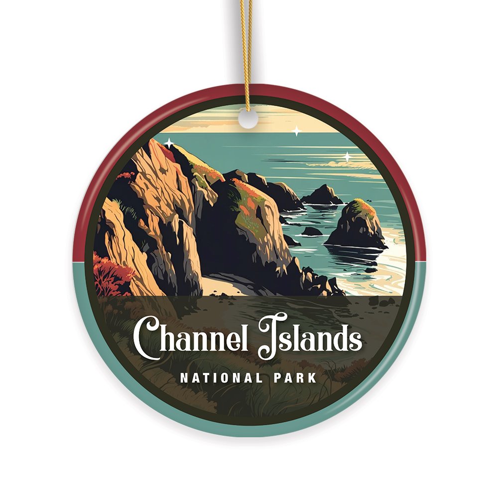 Channel Islands National Park Retro Ornament, California Vintage Travel Souvenir and Gift Ceramic Ornament OrnamentallyYou 