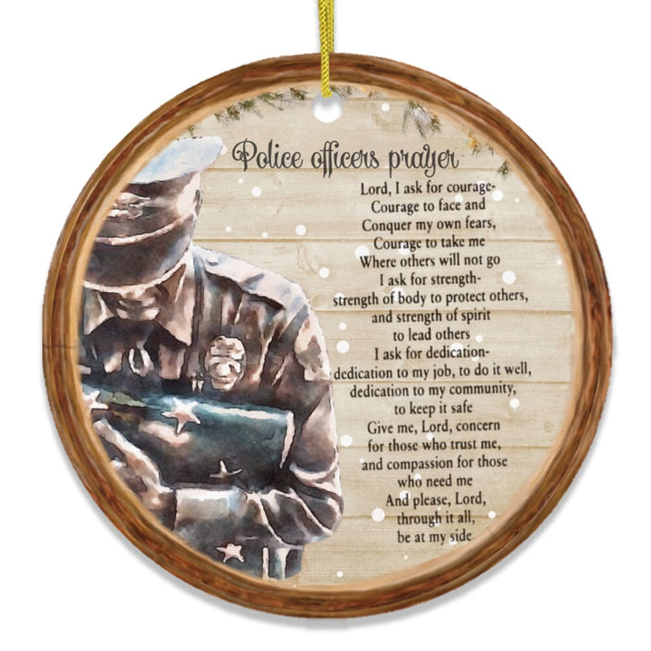 Police Officers Prayer Religious Law Enforcement Christmas Ornament Ceramic Ornament OrnamentallyYou 