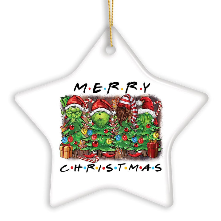 Quirky and Cute Festive Holiday Merry Christmas Ornament, Ceramic Tree Decoration Ceramic Ornament OrnamentallyYou 