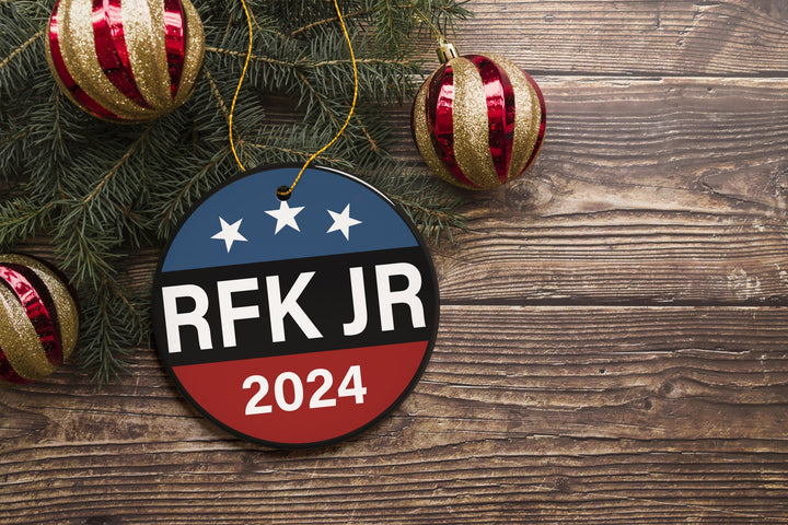 RFK JR for President 2024 in Black Ornament, Robert Kennedy OrnamentallyYou 