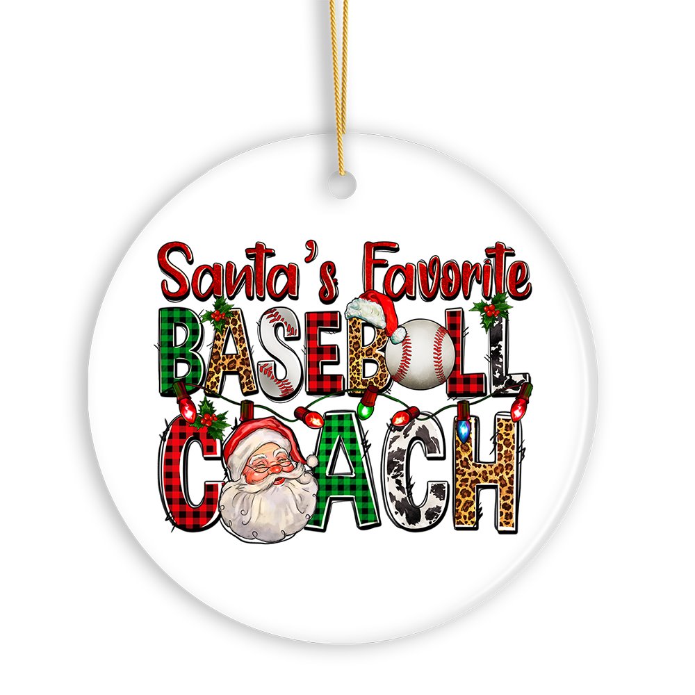 Santa’s Favorite Baseball Coach Christmas Ornament Ceramic Ornament OrnamentallyYou 