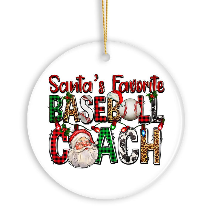 Santa’s Favorite Baseball Coach Christmas Ornament Ceramic Ornament OrnamentallyYou 