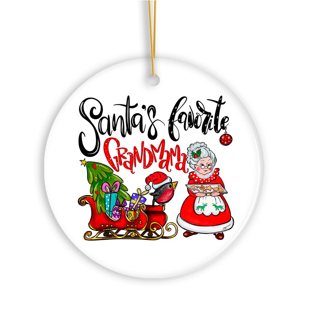 Santa’s Favorite Grandmama Christmas Ornament, Grandmother Gift Ceramic Ornament OrnamentallyYou 