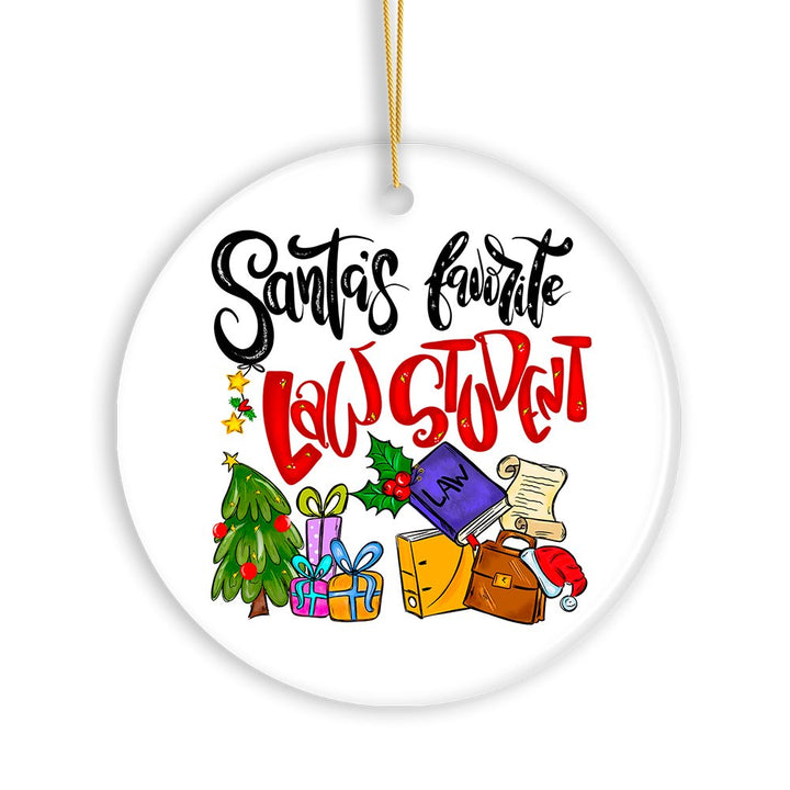Santa’s Favorite Law Student Christmas Ornament, Future Lawyer Gift Ceramic Ornament OrnamentallyYou 