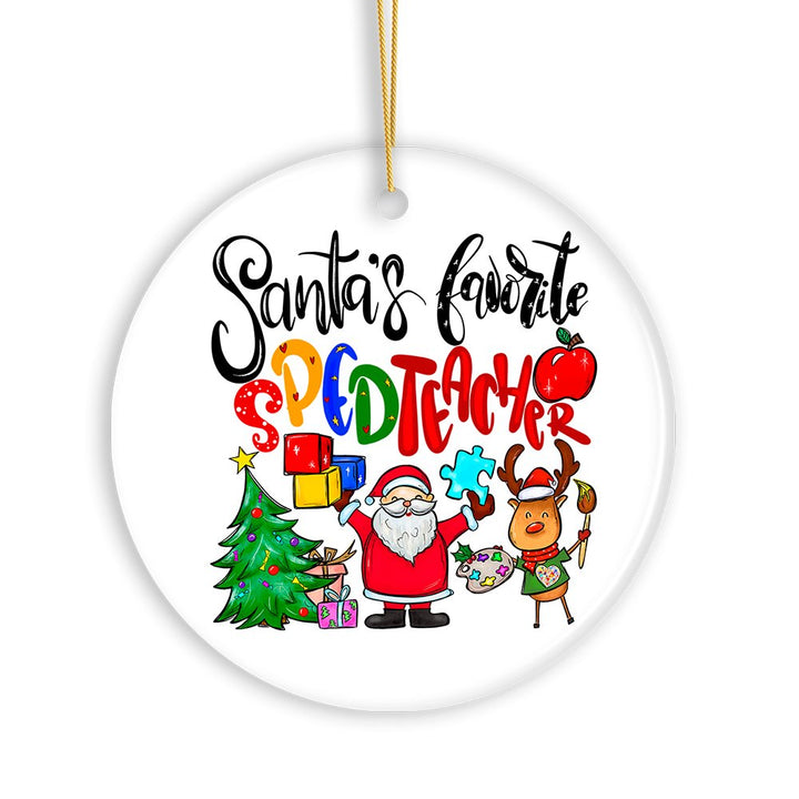 Santa’s Favorite Special Education Teacher Christmas Ornament, Children with Autism Gift Ceramic Ornament OrnamentallyYou 