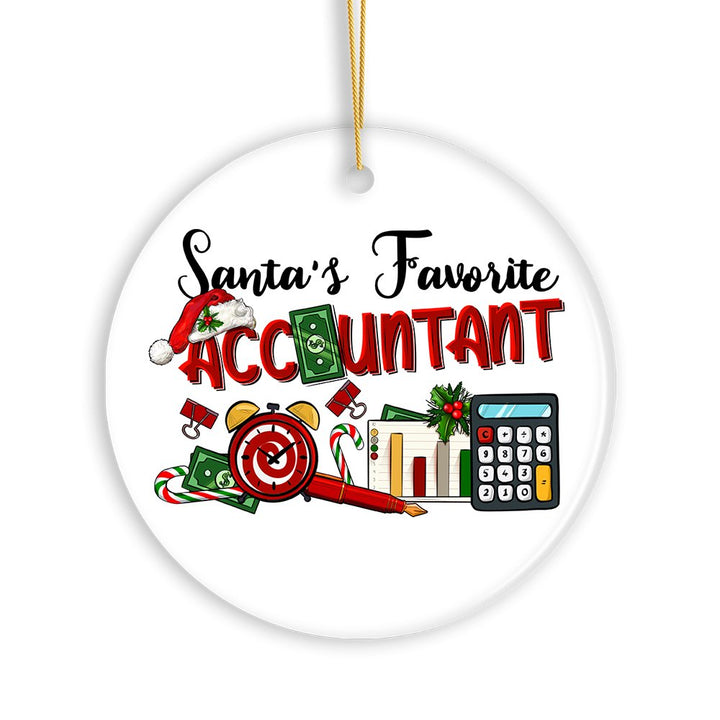 Santas Favorite Accountant Christmas Ornament, Tax Bookkeeper and CPA Gift Ceramic Ornament OrnamentallyYou 