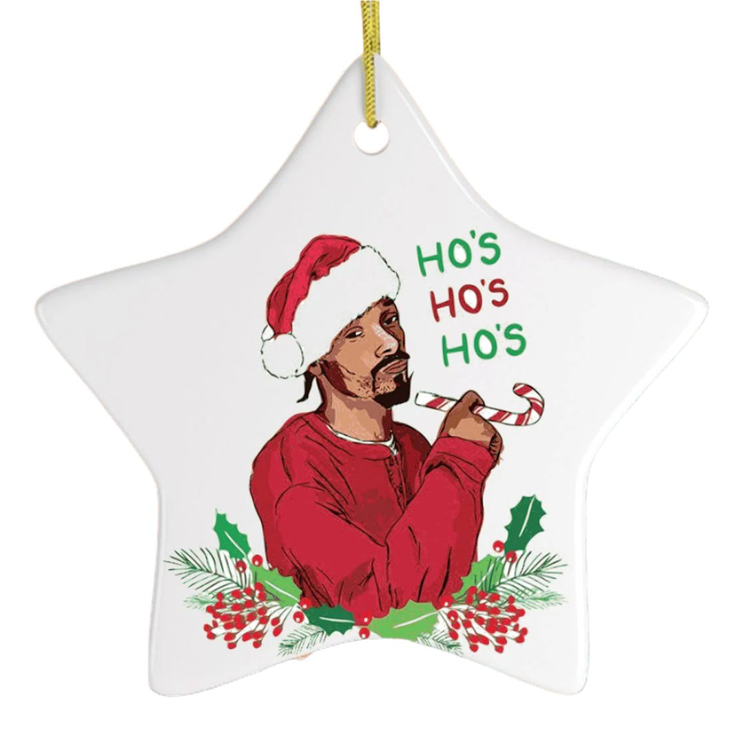 Ho’s Ho’s Ho’s Funny Hiphop Style Christmas Ornament Ceramic Ornament OrnamentallyYou 