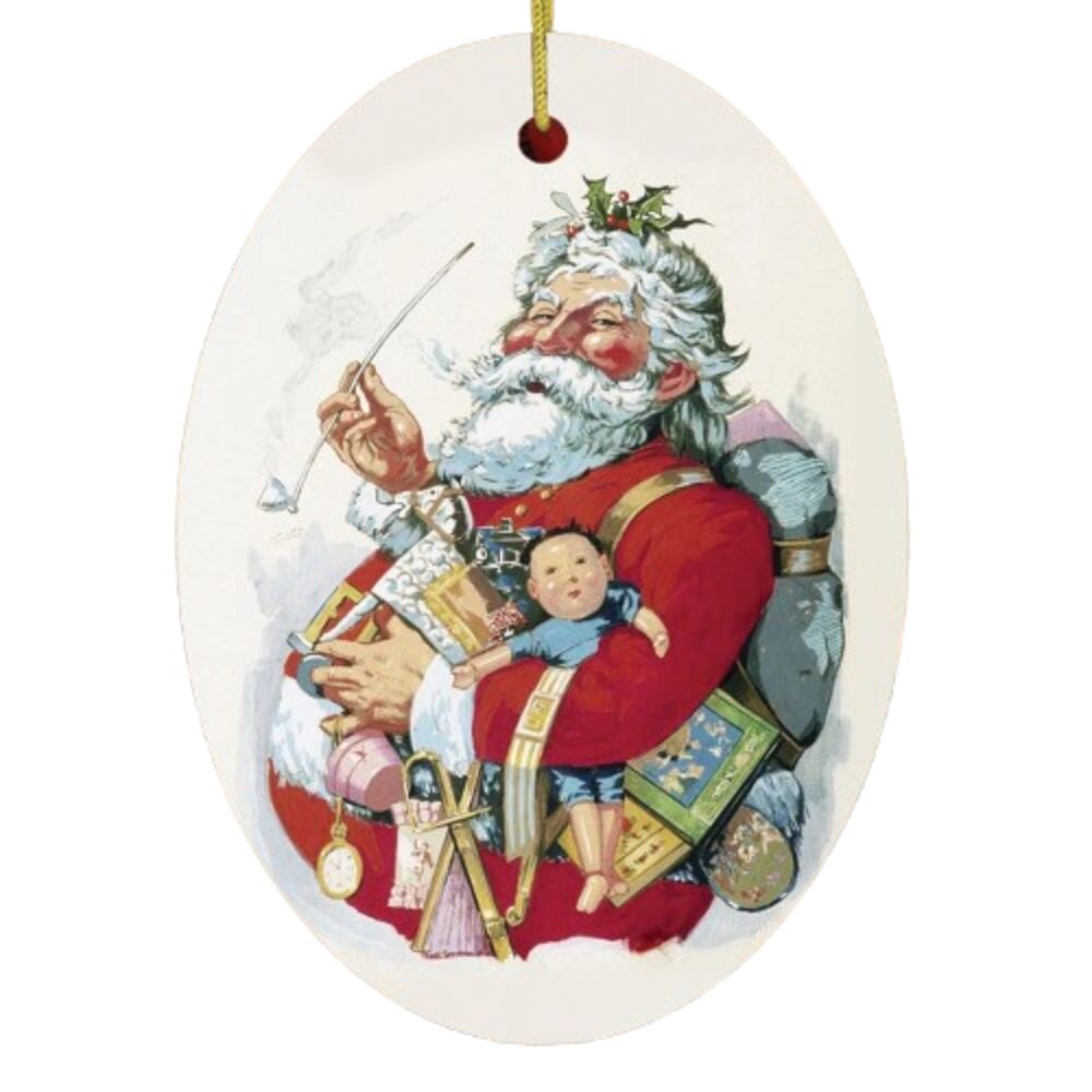 Merry Old Santa Claus Vintage Thomas Nast Legendary 1880s Art Christmas Ornament Ceramic Ornament OrnamentallyYou 