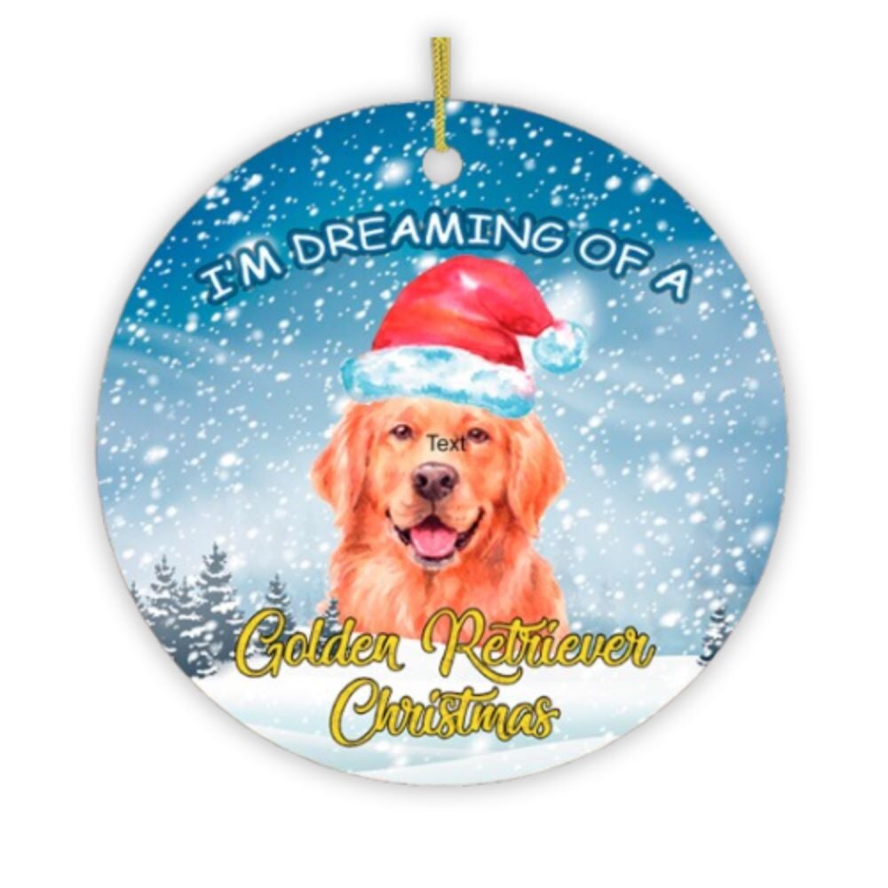 I'm Dreaming of a Golden Retriever Christmas Ornament Ceramic Ornament OrnamentallyYou 