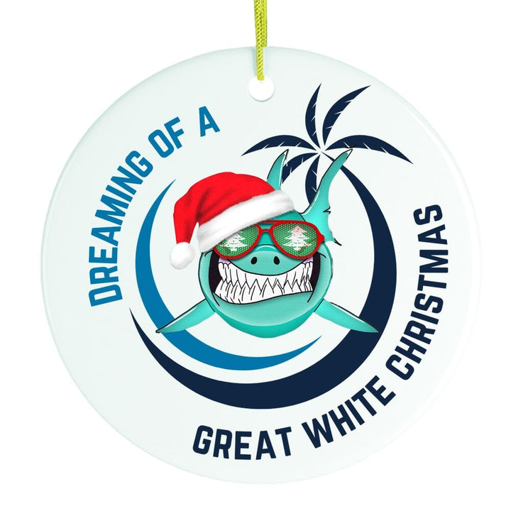 I’m Dreaming of a Great White Christmas Shark Ornament Ceramic Ornament OrnamentallyYou 