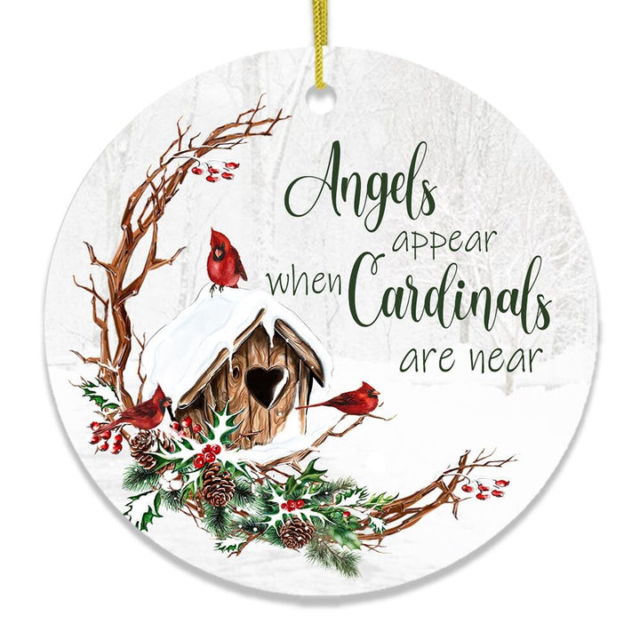 Winter Cardinal Memorial Ornament Ceramic Ornament OrnamentallyYou 