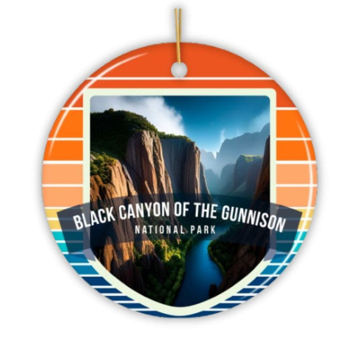 Black Canyon of Gunnison National Park Retro Style Ornament, Colorado Tourist Attraction and Gift Ceramic Ornament OrnamentallyYou 