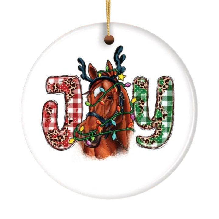 Joy Christmas Horse Holiday Ornament Ceramic Ornament OrnamentallyYou 