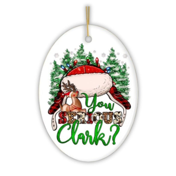 Festive and Fun Plaid You Serious Clark Christmas Ornament, Grisworld Vacation Ceramic Ornament OrnamentallyYou 