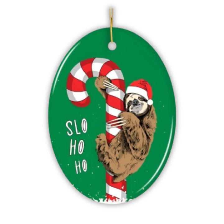 Cute Sloth Christmas Ornament, Slo Ho Ho