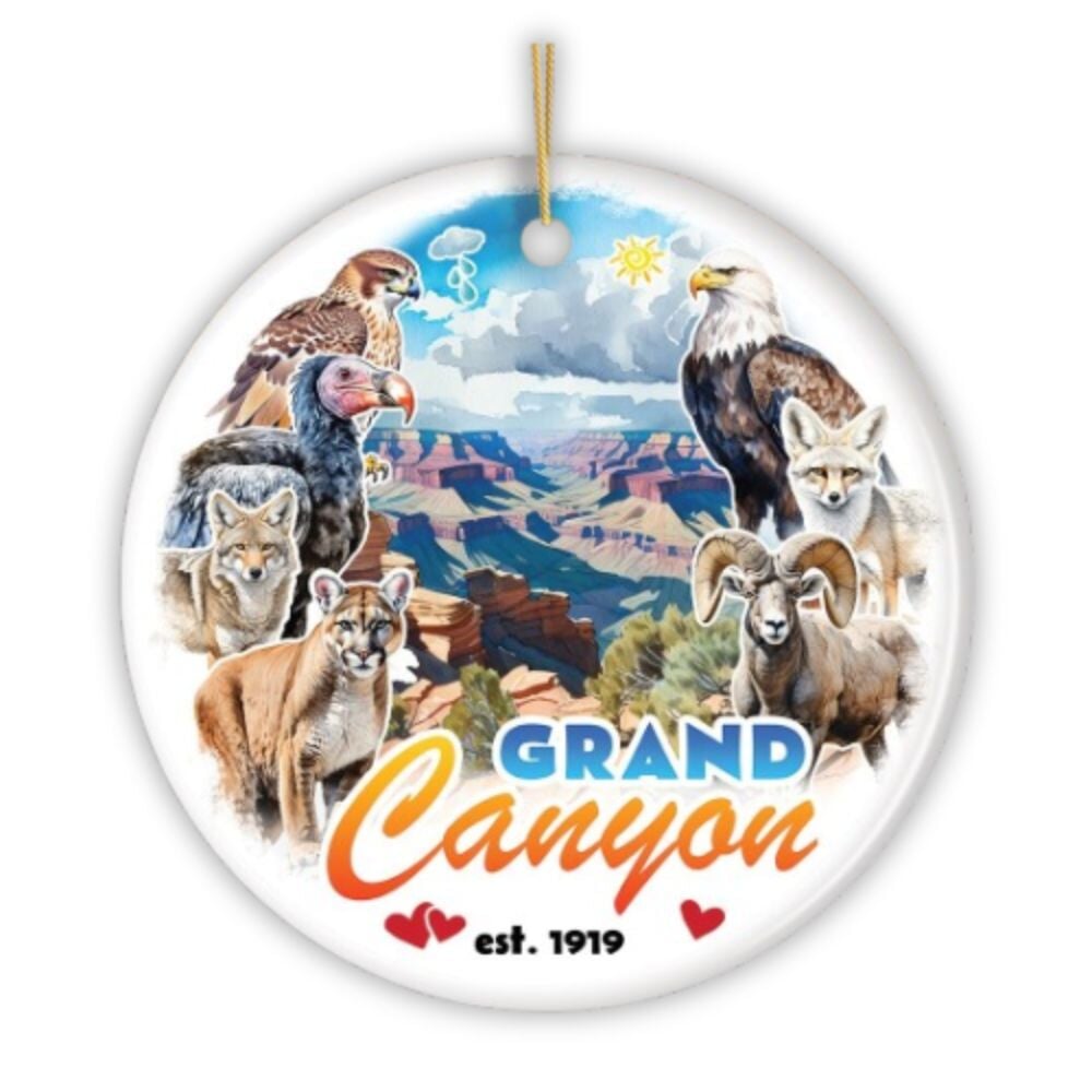 Breathtaking Grand Canyon Handmade Ornament, Vintage Arizona Nature and National Park Souvenir Ceramic Ornament OrnamentallyYou 