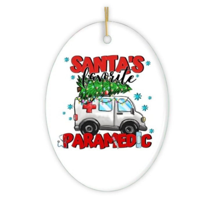 Santa’s Favorite Paramedic Christmas Ornament, EMT Appreciation Gift Ceramic Ornament OrnamentallyYou 