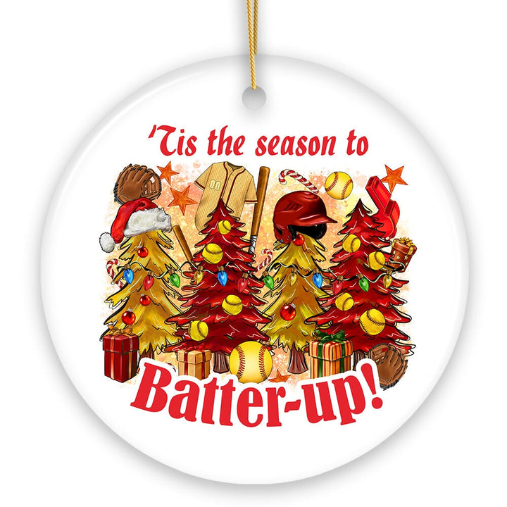 Tis the Season to Batter-Up! Softball Christmas Ornament Ceramic Ornament OrnamentallyYou 