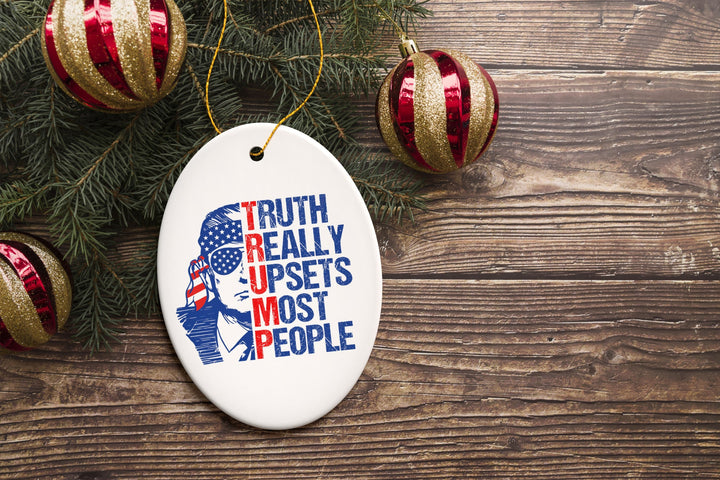 Truth Really Upsets Most People Ornament, Donald Trump Quote OrnamentallyYou 