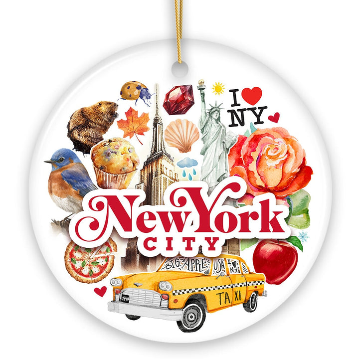Unique NYC Vibes Artwork Christmas Ornament Ceramic Ornament OrnamentallyYou 
