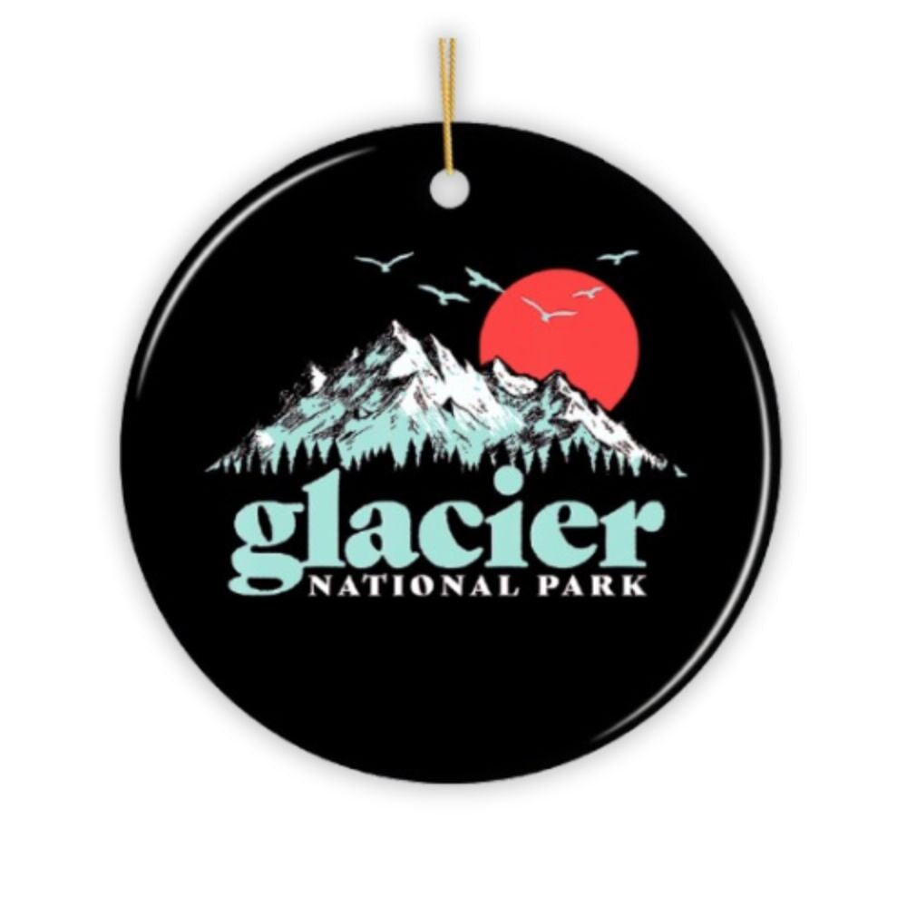 Vintage Glacier National Park Ornament Ceramic Ornament OrnamentallyYou 