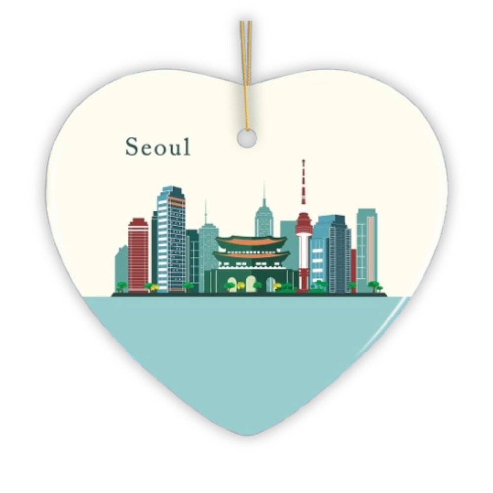 Seoul Christmas Ornament, Capital of South Korea Christmas Decoration Ceramic Ornament OrnamentallyYou 