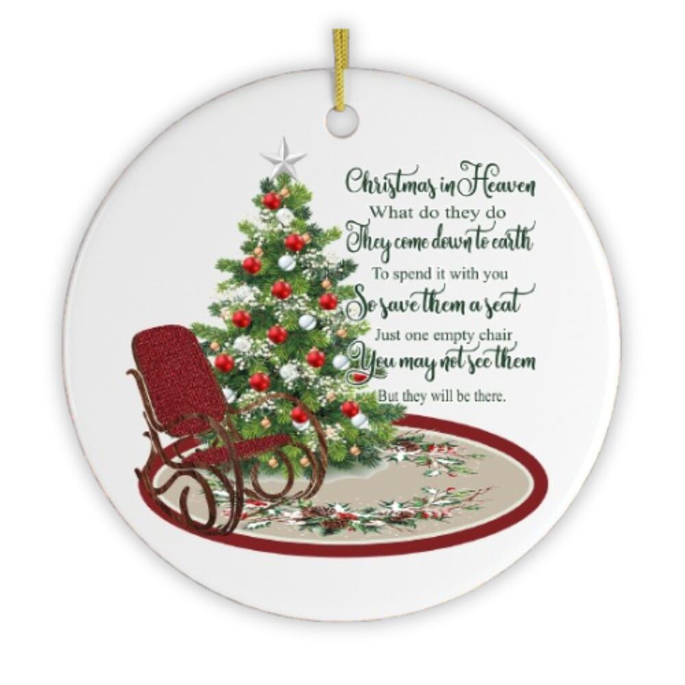 Christmas in Heaven Quote Ornament Ceramic Ornament OrnamentallyYou 