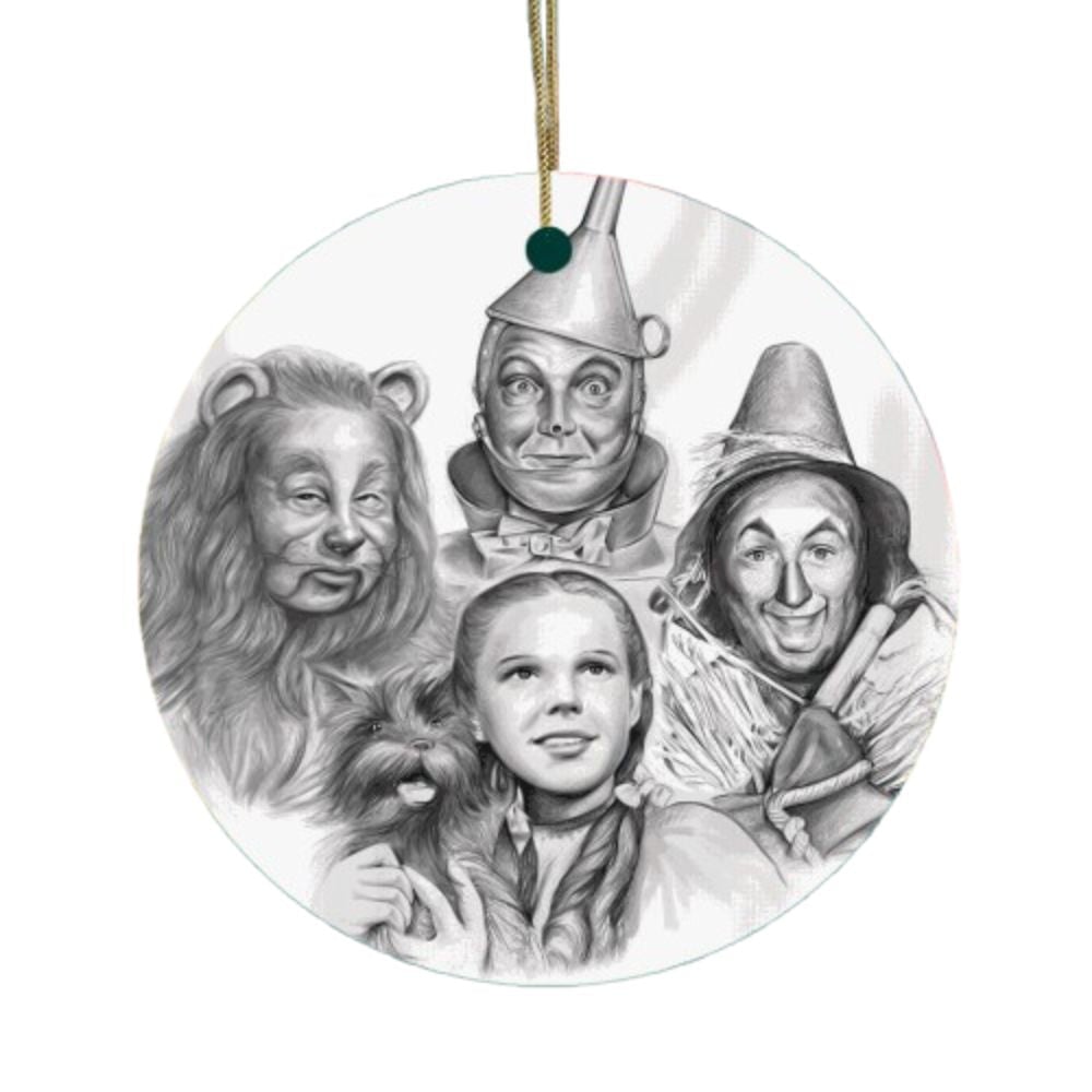 Vintage Wizard of Oz Christmas Ornament, Drawing and Illustration Ceramic Ornament OrnamentallyYou 