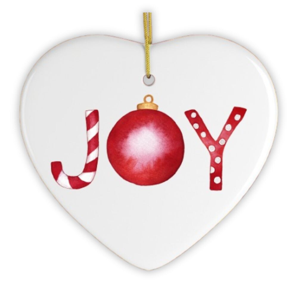 Joy Christmas Ornament Ceramic Ornament OrnamentallyYou 