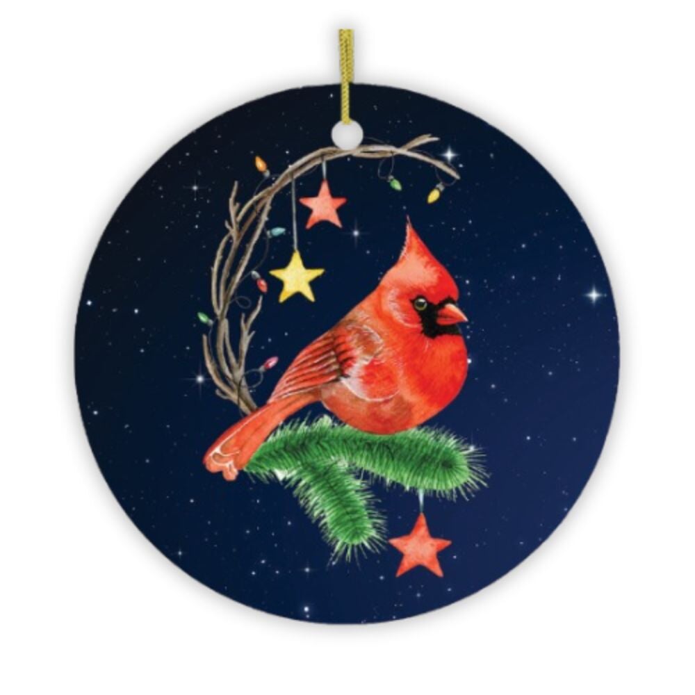 Holiday Dream Cardinal Christmas Ornament Ceramic Ornament OrnamentallyYou 