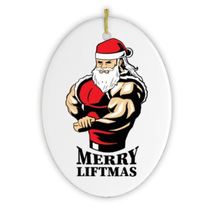 Merry Liftmas Gym Lifting Christmas Ornament Ceramic Ornament OrnamentallyYou 