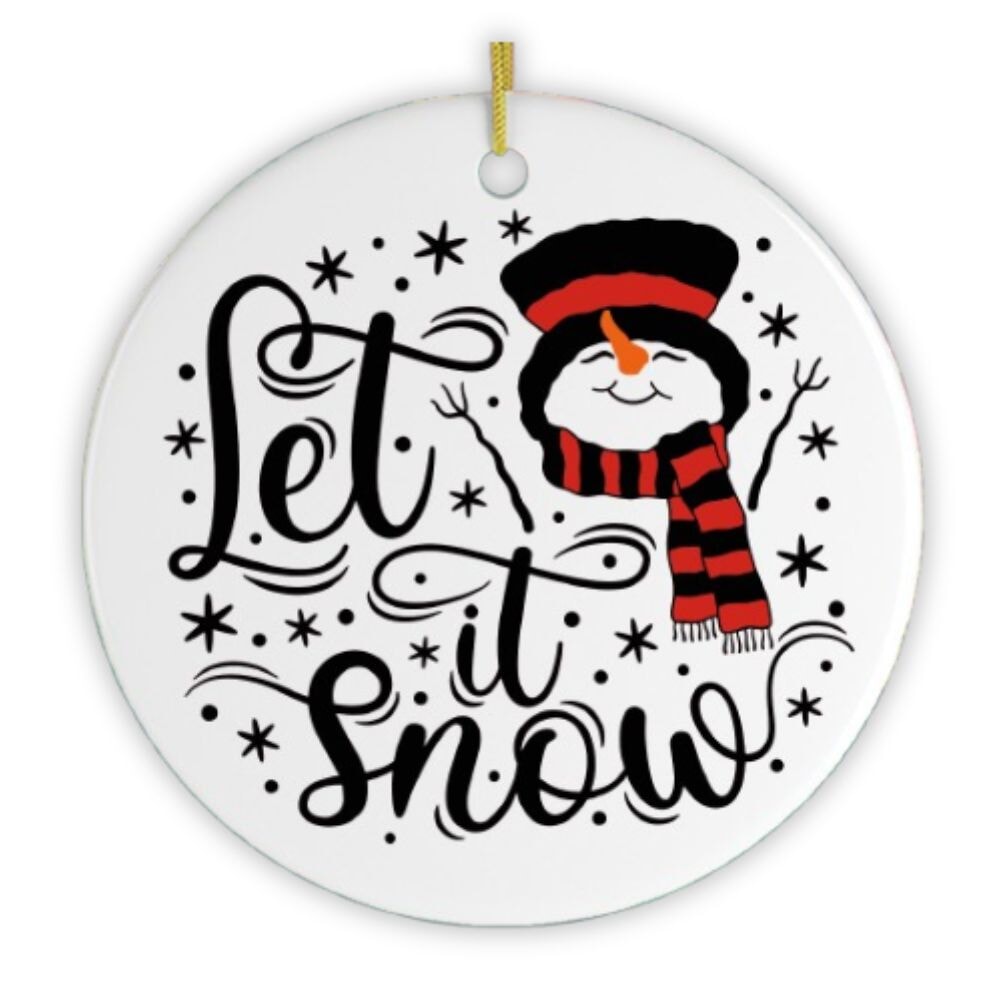 Let it Snow Christmas Ornament Ceramic Ornament OrnamentallyYou 