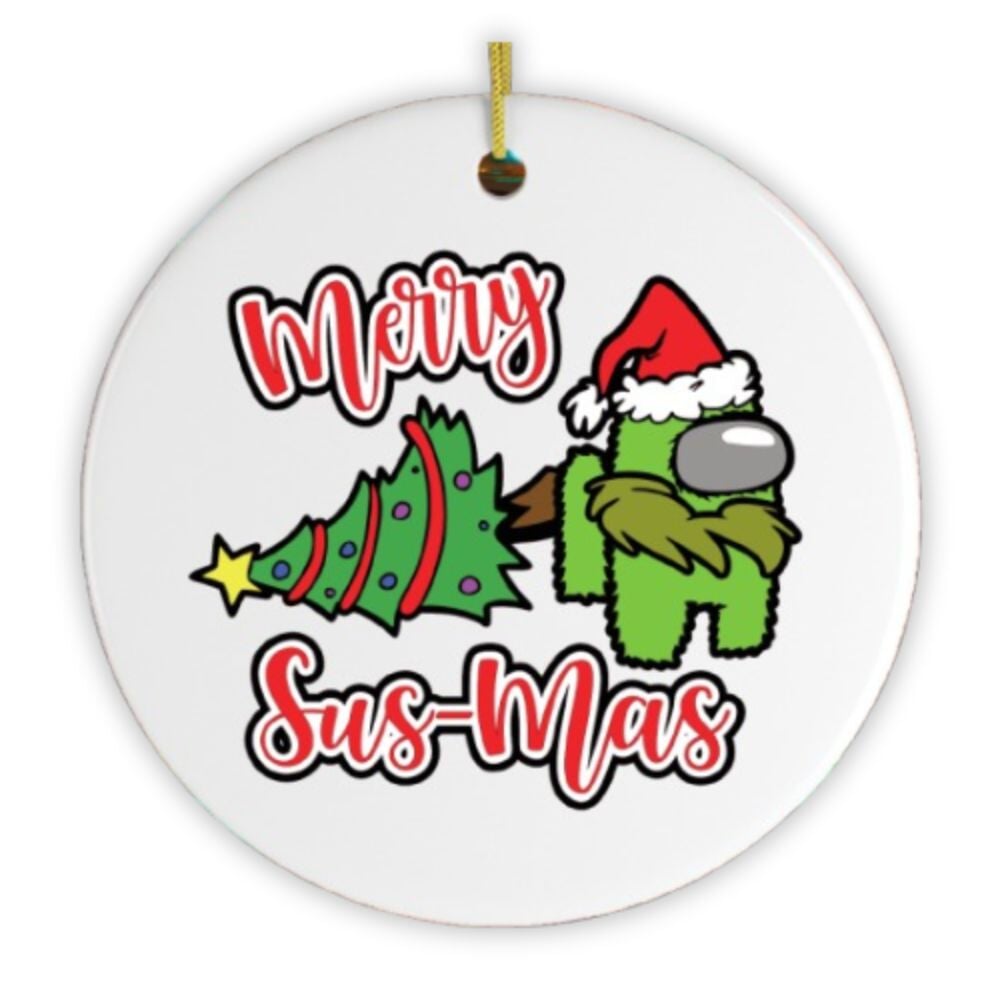 Merry Sus-Mas Funny Christmas Ornament Ceramic Ornament OrnamentallyYou 