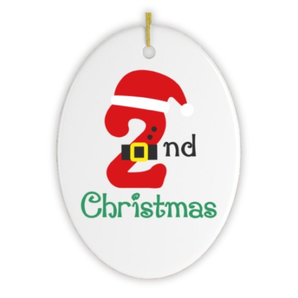 2nd Christmas Ornament Ceramic Ornament OrnamentallyYou 