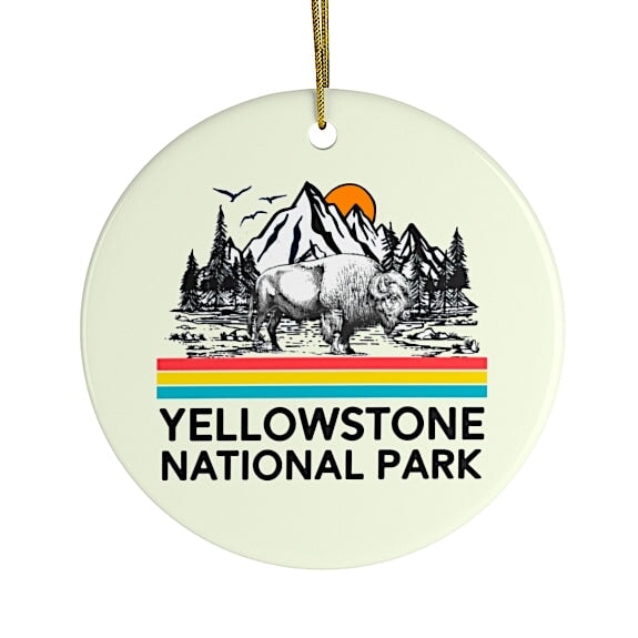 Vintage Yellowstone National Park Ornament Ceramic Ornament OrnamentallyYou 