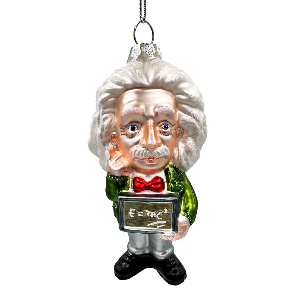 (Pre-Order) Albert Einstein Handcrafted Glass Ornament, Science and Physics Themed Christmas Gift Glass Ornament OrnamentallyYou 