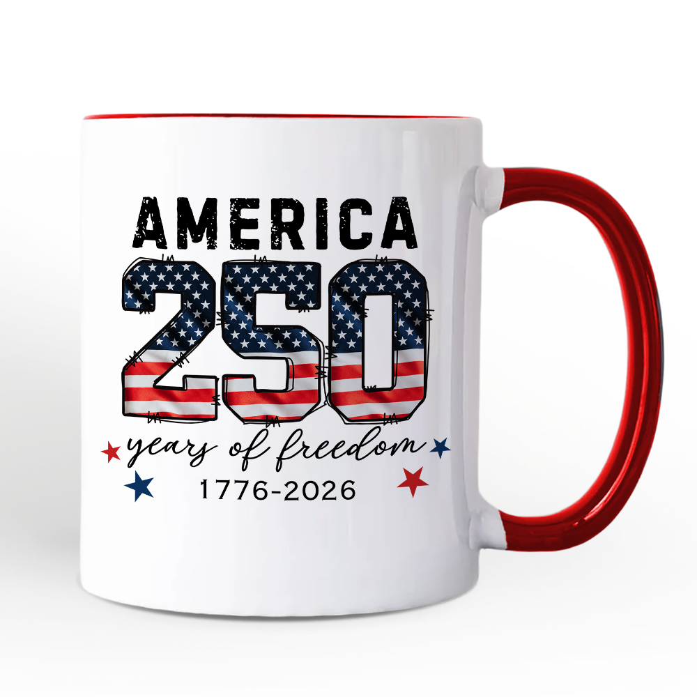 America 250 Years of Freedom Mug, Patriotic USA Anniversary 1776 Gift